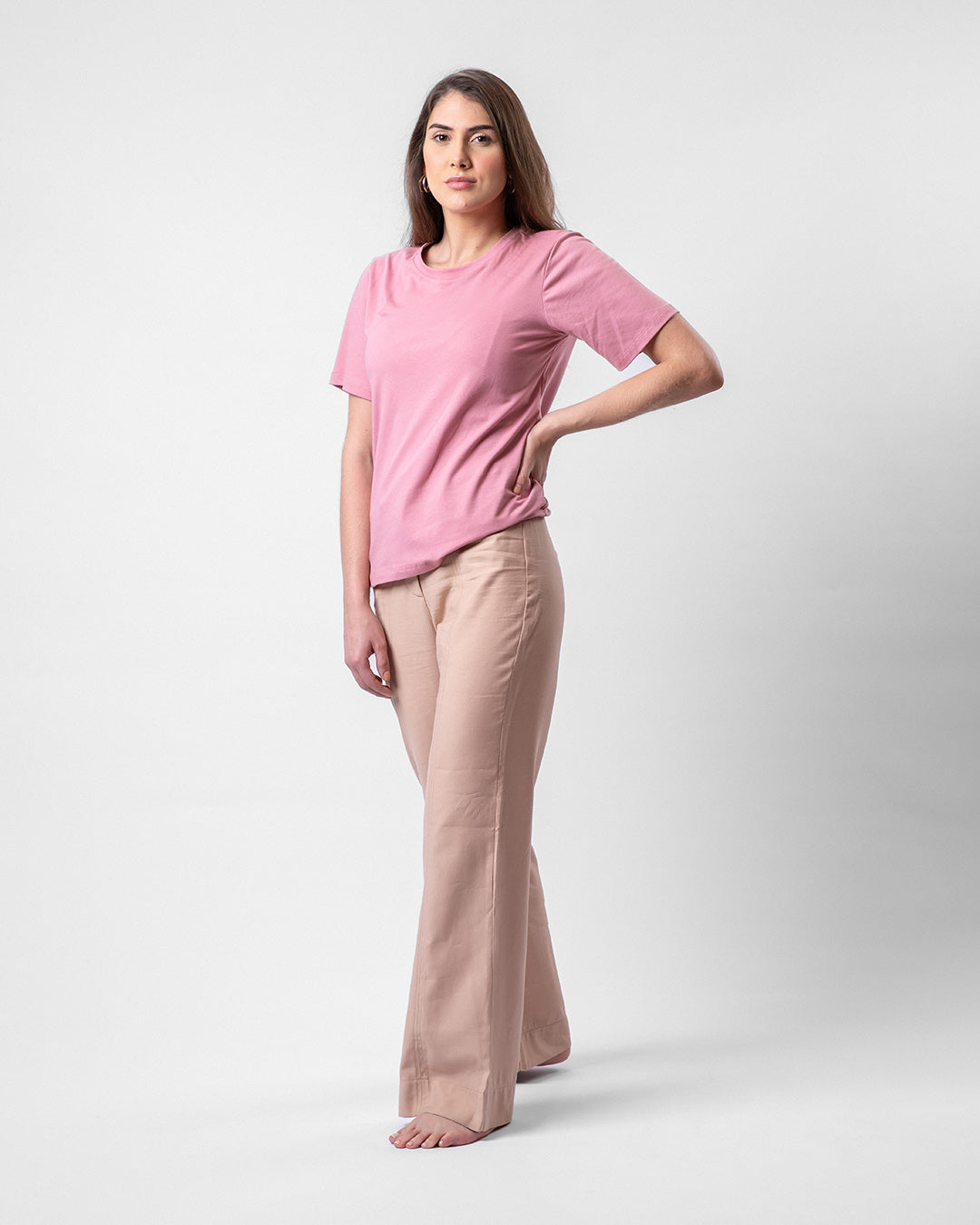 Camiseta de Algodão Premium Rosa