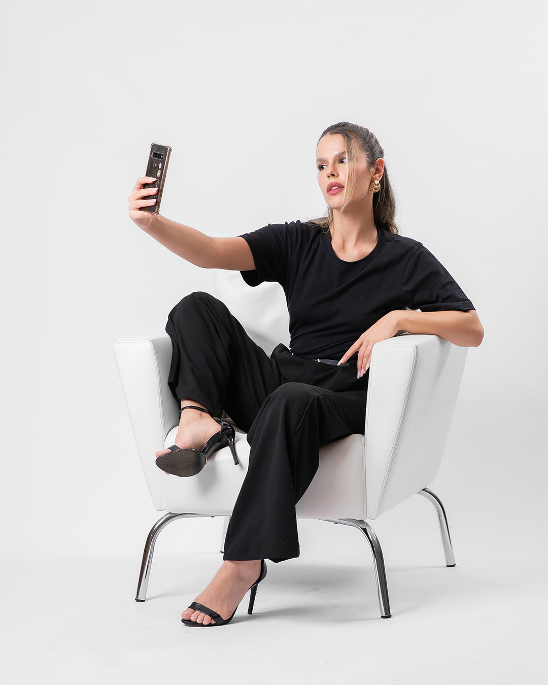 Camiseta de Algodão Premium Preta