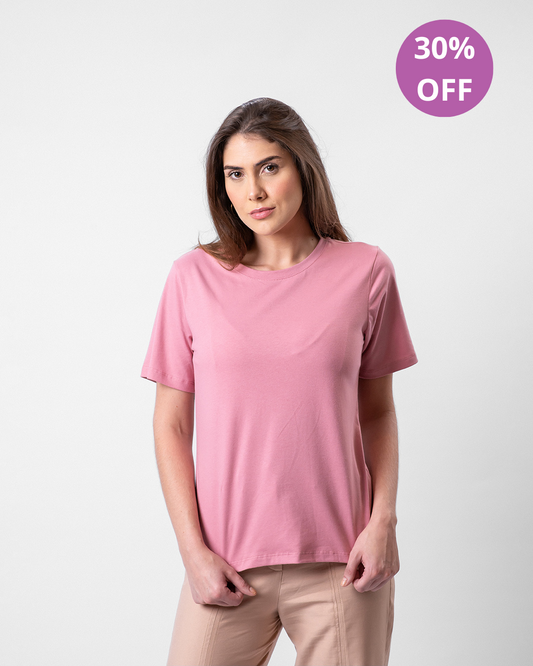 Camiseta de Algodão Premium Rosa